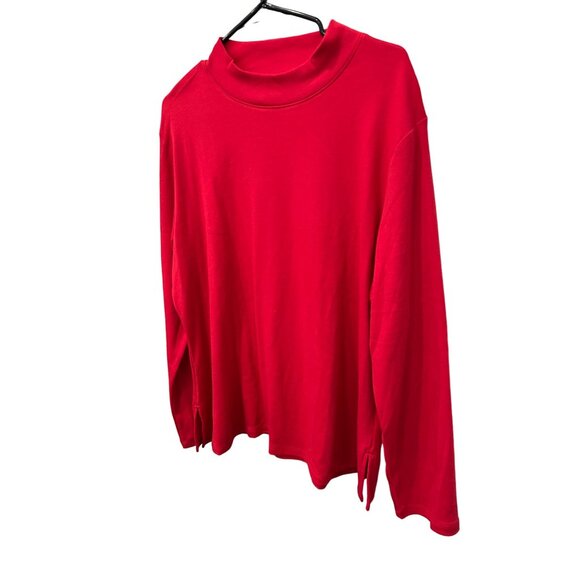 Drapers & Damons Womens Red Long Sleeve Mock Neck Top Size 1X - Picture 3 of 9